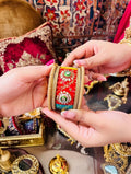 "Handcrafted red lac churi set for weddings and festivals"
