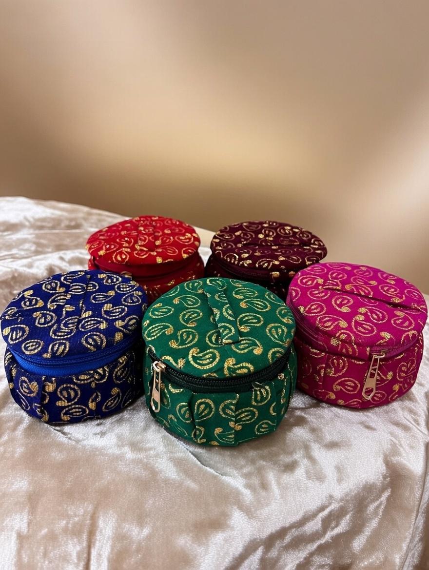 Emerald Paisley Potli Bangle Box for Wedding & Gifting | Handcrafted Jewelry Storage