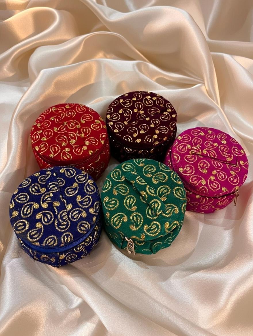 Emerald Paisley Potli Bangle Box for Wedding & Gifting | Handcrafted Jewelry Storage