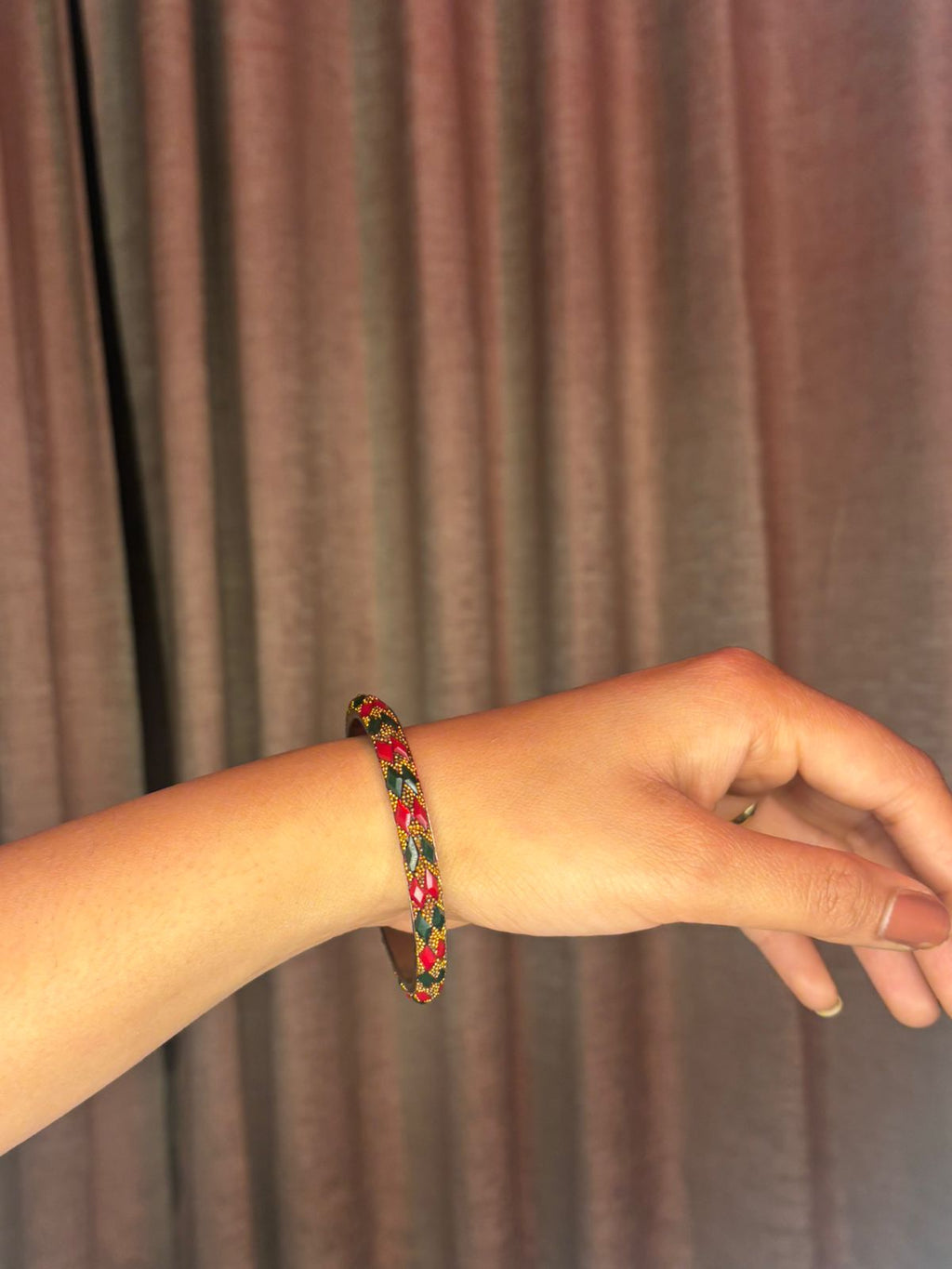 Rang Mahal – Red & Green Stonework Lac Bangles | Handcrafted Bridal Jewelry