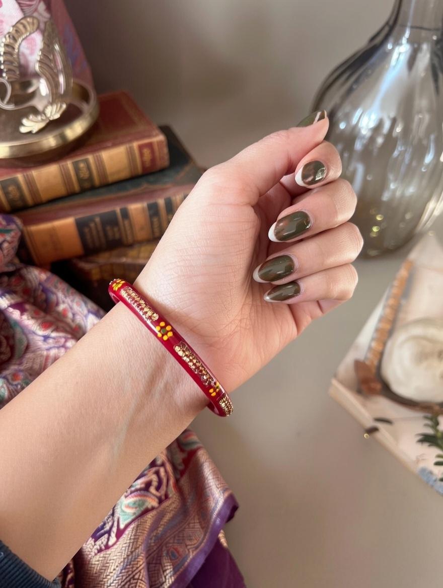 Traditional Deep Red Lac Bangles