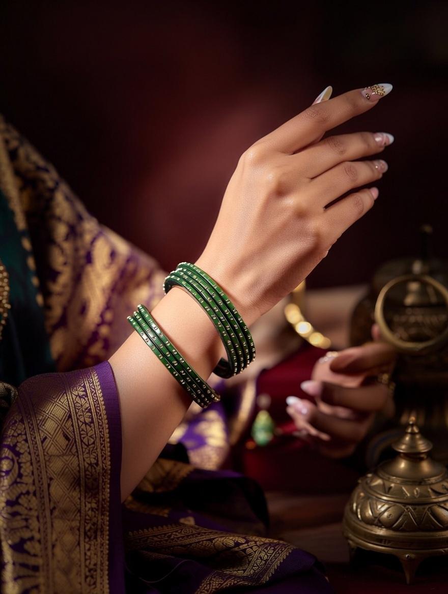 "Delicate handcrafted thin lac bangles for daily Indian jewelry"