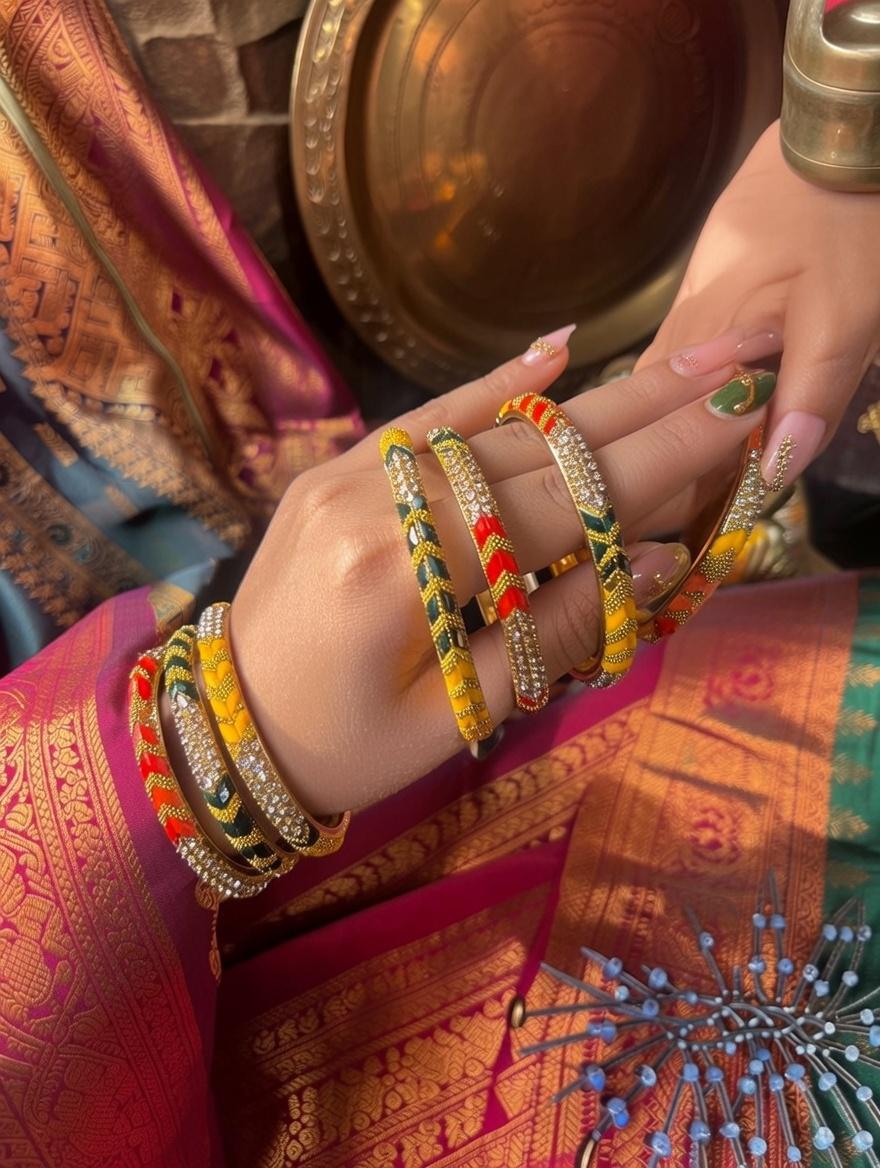 "Traditional lac churi set for everyday and festive occasions"