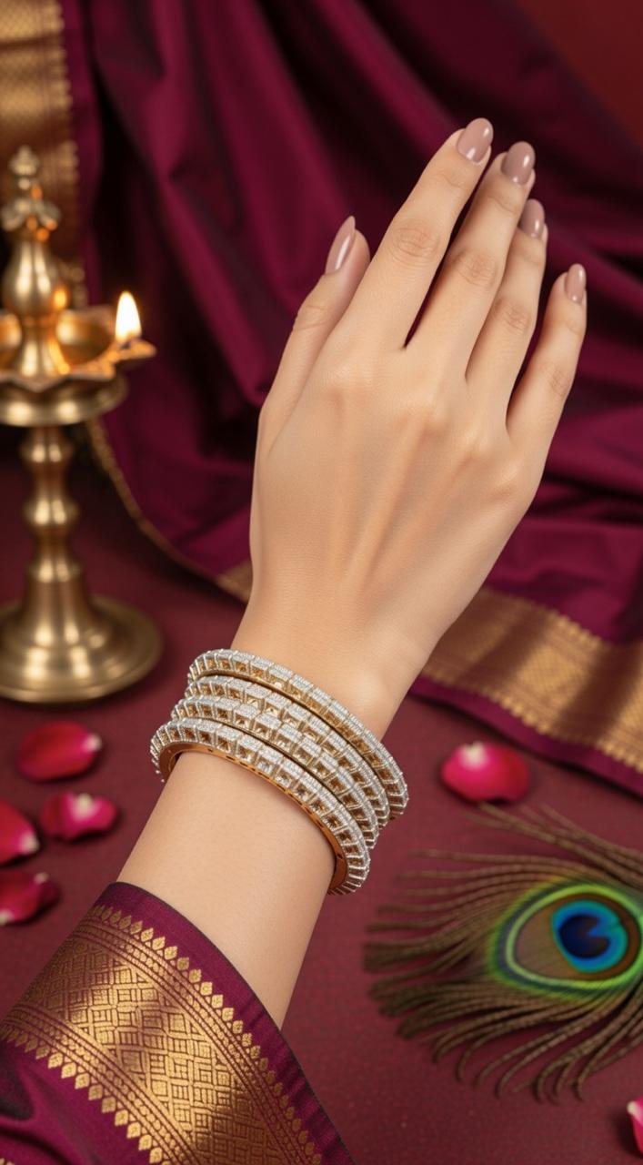 Royal Golden Hour Lac Chudi Set - Handcrafted Traditional Bangles