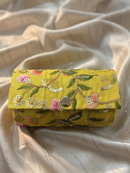 "Embroidered bangle box for wedding gifting traditional Indian jewelry storage"