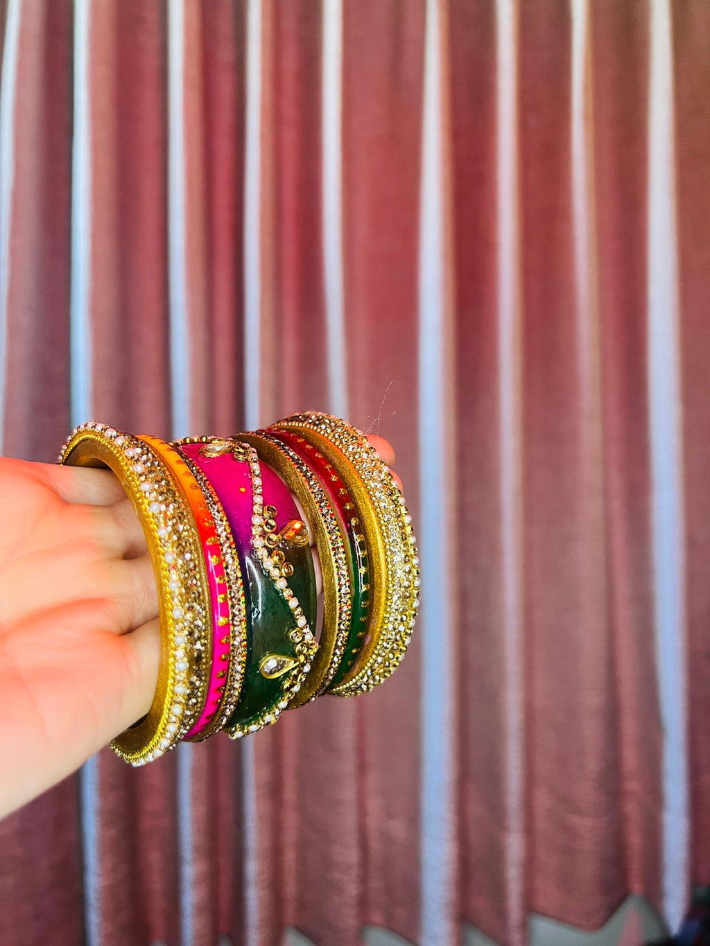 Rajwadi Noor Lac Bangle Stack | Kundan Bridal Chudi Set for Women