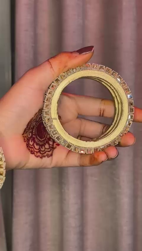 Royal Golden Hour Lac Chudi Set - Handcrafted Traditional Bangles