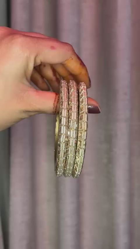 Royal Golden Hour Lac Chudi Set - Handcrafted Traditional Bangles